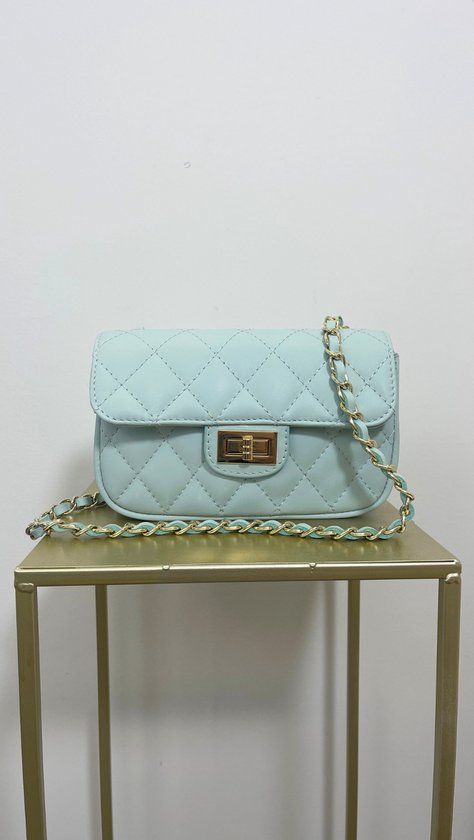 Jill tas - Echt leer - Baby blauw - Dames