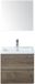 BES LED Vogue Badmeubelset 60 cm - Greeplijst in Kleur - Tabacco - Keramische Wastafel Wit 1 Kraangat met Spiegel