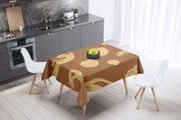 Bonamaison Tafelkleed, Anti-Mold, Sneldrogend, Waterdicht, 100% Polyester Tafellaken, Bruine tinten, 140 x 140 Cm - Ontworpen en Vervaardigd in Turkije