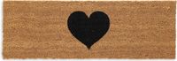 Merkloos Deurmat - met hart - 75 x 25 cm - antislip - langwerpig - binnen en buiten