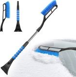 MMOBIEL Sneeuwborstel en IJskrabber met Bezem voor Auto – Winteraccessoire Auto - Afneembare en Uitschuifbare Auto Sneeuwschraper - Duurzame & Zachte Ergonomische Schuimrubberen Handgreep - Blauw