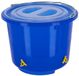 Kerbl Hobbyfarming drinkemmer, pluimveedrinkbak, blauw, 33x33x26,5cm, 12 liter, kunststof, met 4 drinknippels, roestvrijstalen handgreep, kunststof deksel