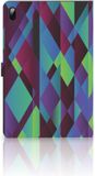 B2Ctelecom Samsung Galaxy Tab S7 FE | S7+ | S8+ Housse de protection pour tablette Vert bleu abstrait