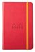RHODIA 118633C - Hardcover Notitieboek Klaproos - 9 x 14 cm - Effen - 192 pagina's - Clairefontaine Ivoor Papier 90 g/m² - Leeslint, Elastieksluiting - Omslag in Imitatieleer - Collectie Rhodiarama