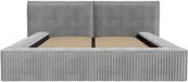 Vente-unique Bed met opbergruimte fluweel lichtgrijs 160 x 200 cm