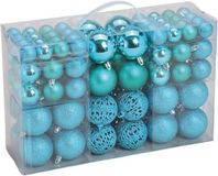 G. Wurm Gmbh + Co. Kg Kerstballen - 100 stuks - turquoise blauw - kunststof - 3-4-6 cm