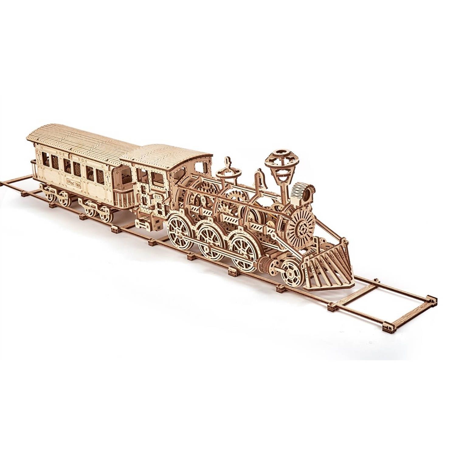 Wood Trick Locomotief R17 - Houten Modelbouw - Unisex