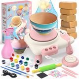 Potter's wheel children - Set with foot pedal - Air-drying clay - Paint and brushes - From 6 years