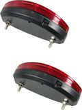 Merkloos / Sans marque Fiets 2x Fiets achterlichten / staartreflectoren - 3x LED - universeel - batterijachterlicht met reflector - fietsverlichting / achterlichten