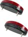 Merkloos / Sans marque Fiets 2x Fiets achterlichten / staartreflectoren - 3x LED - universeel - batterijachterlicht met reflector - fietsverlichting / achterlichten