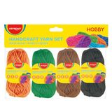 Keyroad Garenset, acryl, regenboogkleuren, 4 x 15 g, voor kleine en kinderen garenprojecten, oranje, groen, bruin, zwart