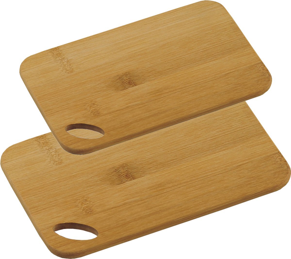 KESPER Bamboe houten snijplanken voordeel set in 2 verschillende formaten - 21 x 22 cm en 21 x 30 cm