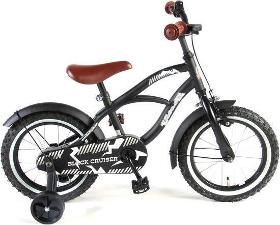 Volare Black Cruiser Kinderfiets - Jongens - 14 inch - Zwart
