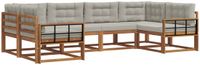vidaXL - Acacia Hout Bank Loungeset 6 Zitplaatsen Naturel en Lichtgrijs