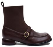 Maciejka Bottines femme cuir naturel marron avec talon bloc modèle K776602007XXA