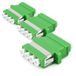 1aTTack.de 3x glasvezel keystone-connectoren OS1 / OS2 (APC) LC-quad female naar LC-quad female singlemode groen
