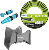 Cellfast Quattro-tuinslang 1/2" 15 m + Cellfast-slanghouder (grijs) + set met Cellfast Basic-sproeier 1/2"
