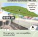 Ronde parasol diameter 238cm zwengelparasol UV-bescherming 50+ aluminium dak
