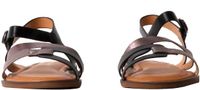Poti pati Hia Julie Platte sandalen met bandjes zwart