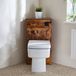 Hudson Reed Cluo WC-Ombouw Hoekmontage Moderne Donker Eik met Reservoir, Exton Staand Toilet en Zwarte Spoelknop
