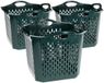 Storage Solutions Opbergmand - 3x - kunststof - 40 x 40 x 32 cm - groen - met handvaten