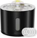Auronic Drinkfontein - Waterfontein voor Hond en Kat - 2,4L - Zwart - Incl. 4 Filters en 2 Borstels