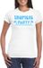 Bellatio Decorations Tropical party T-shirt dames - met glitters - wit/blauw - carnaval/themafeest XS