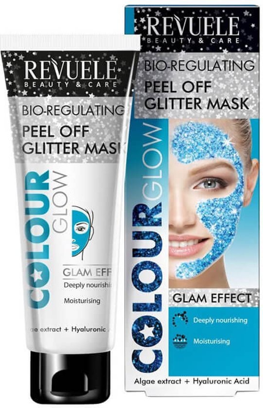 REVUELE Peel Off Glitter Mask - Blue Bio Regulating 80ml