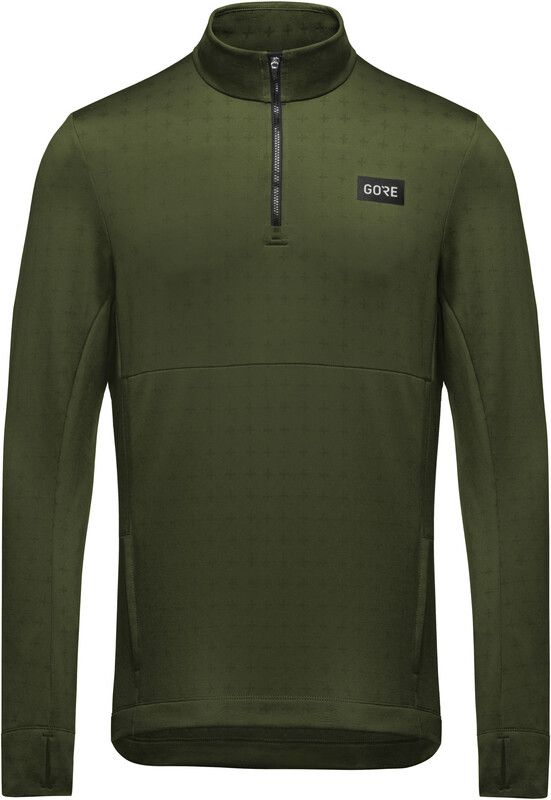 GOREWEAR Everyday Thermo Longsleeve Half Zip Shirt - Men - Olive