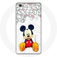 Maniacase Etui voor Huawei P8 Lite Mickey Mouse Bloemen Harten