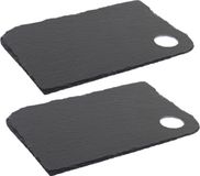 Ardoise 3x pièces planches à découper en ardoise 28 x 18 cm noir