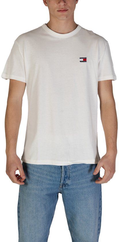 Tommy Jeans Tommy Hilfiger Regular Badge Logo Shirt Heren Wit Maat XL