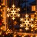 2 éclairages de fenêtre à LED avec ventouse, guirlande lumineuse de fenêtre suspendue pour intérieur, éclairage de Noël, décoration de fenêtre, à piles, flocons de neige