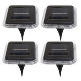 Lampe d'extérieur/spots de jardin - 4x - éclairage solaire - éclairage de sentier/plante - LED - 10 cm