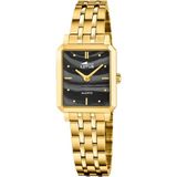 Lotus 19009/4 Polshorloge Dames Goudkleurig Staal Kwarts Zwart Analoog