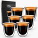 Verres à espresso à double paroi en borosilicate - Tasses pour boissons chaudes et froides - 70 ML - Lot de 6