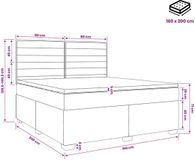 vidaXL Boxspringbed met matras, donkergrijs, 160 x 200 cm
