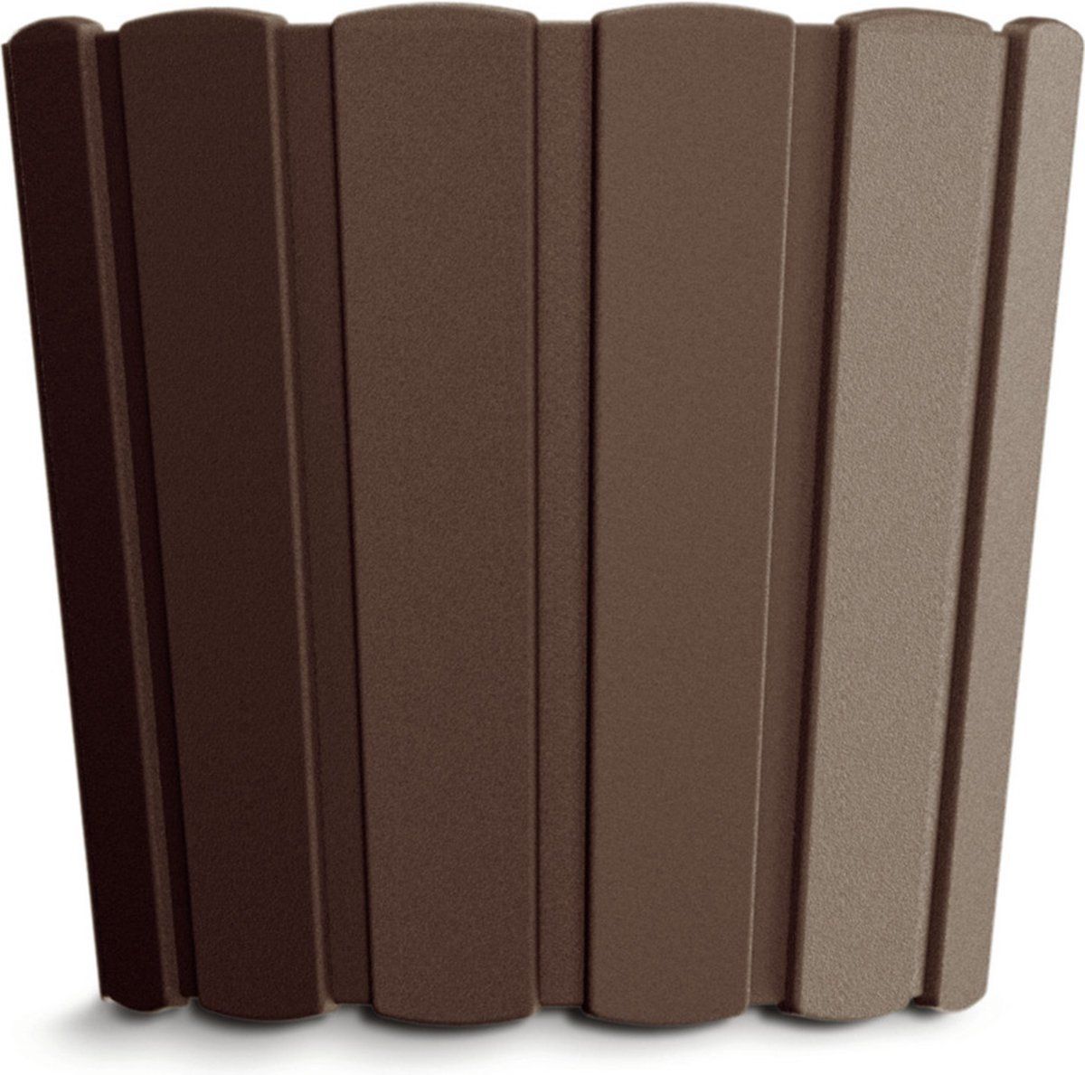Prosperplast Wood-look plantenpot/bloempot - kunststof - dia 12 cm - houtbruin
