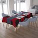 Bonamaison Tafelkleed, Anti-Mold, Sneldrogend, Waterdicht, 100% Polyester Tafellaken, rood Zwart, 140 x 200 Cm