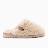 Warmbat Midura curly wool Dames Sloffen - Ecru