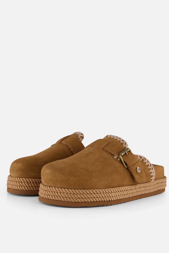 Warmbat Warrego Slippers cognac Suede - Maat 38