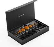 InnovaGoods Ovale Professionele Make-Up Borstel Set - Zwart / Oranje