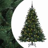 vidaXL Sapin de Noël artificiel avec boule de Noël 150 cm 150 LED Blanc chaud