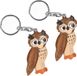 Merkloos / Sans marque Cornelissen Natierliche Geschenke Gmbh Houten uilen vogels sleutelhanger - 4x stuks - 6 cm - dieren - cadeau