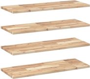 vidaXL Zwevende planken 4 stuks 100x30x2 cm onbehandeld massief acacia