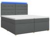 vidaXL Lit boxspring avec matelas gris foncé 200 x 200 cm Tissu