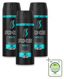 Axe Apollo Vaporisateur corporel - 150 ml - Grand emballage - 3 pièces