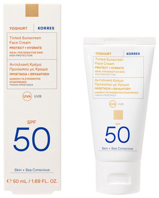 Korres Yoghurt Getinte Zonnebrandcrème voor het Gezicht SPF50 50 ml