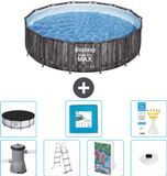 Bestway Rond Steel Pro MAX Zwembad - Houtprint - 427 x 107 cm