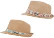 Merkloos Strohoed met band, Kinderen, Unisex, Meerkleurig, Katoen, Maat M